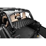 Rugged Ridge Jeep Wrangler 4-Door Interior Storage Rack with Cargo Tray Open