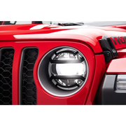 Rugged Ridge Black Elite Headlight Guards for Jeep Wrangler JL and Gladiator JT with LED headlights