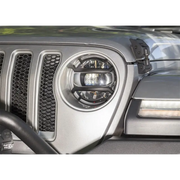 Rugged Ridge Black Elite Headlight Guards on Jeep Wrangler JL/JT