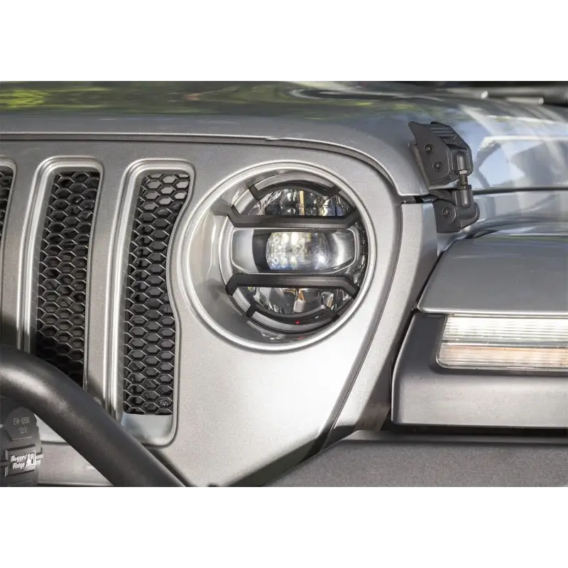 Rugged Ridge Black Elite Headlight Guards on Jeep Wrangler JL/JT