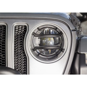 Rugged Ridge black elite headlight guards for Jeep Wrangler JL and Gladiator JT
