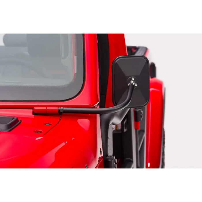 Rugged Ridge red Jeep Wrangler JL/JT trail mirror.