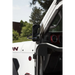 Rugged Ridge white truck with open door - Rugged Ridge trail mirrors