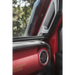 Rugged Ridge black dash bar on red car door handle