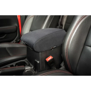 Rugged Ridge’s Neoprene Console Cover in center console of Jeep Wrangler.