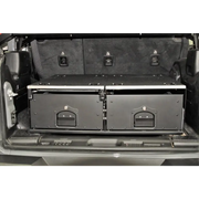 Rugged Ridge Jeep Wrangler JL Cargo Storage Drawers in trunk compartment of car