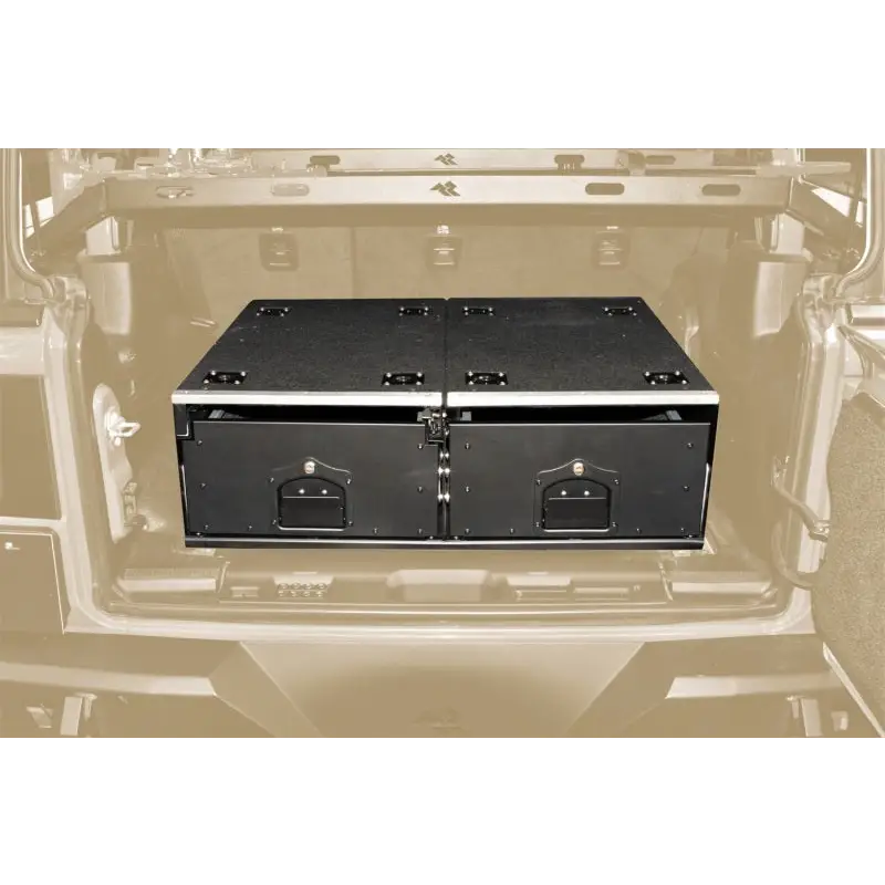 Rugged Ridge Jeep Wrangler JL Cargo Storage Drawers in a trunk box