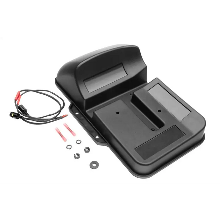 Black license plate holder charger for Rugged Ridge Jeep Wrangler JL.