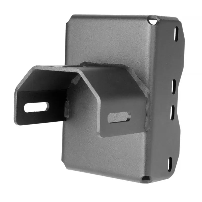 Black plastic bracket for Rugged Ridge Jeep Gladiator JT Spare Tire Carrier.