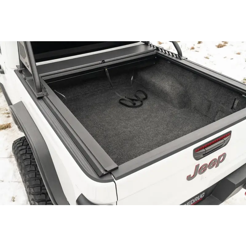 Rugged Ridge Armis Tonneau Cover with Max Track for Jeep Gladiator without Trail Rail Sys - Tex. Blk