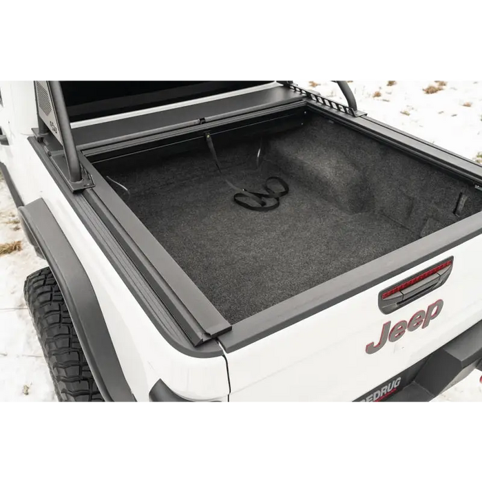 Rugged Ridge Armis Tonneau Cover with Max Track for Jeep Gladiator without Trail Rail Sys - Tex. Blk