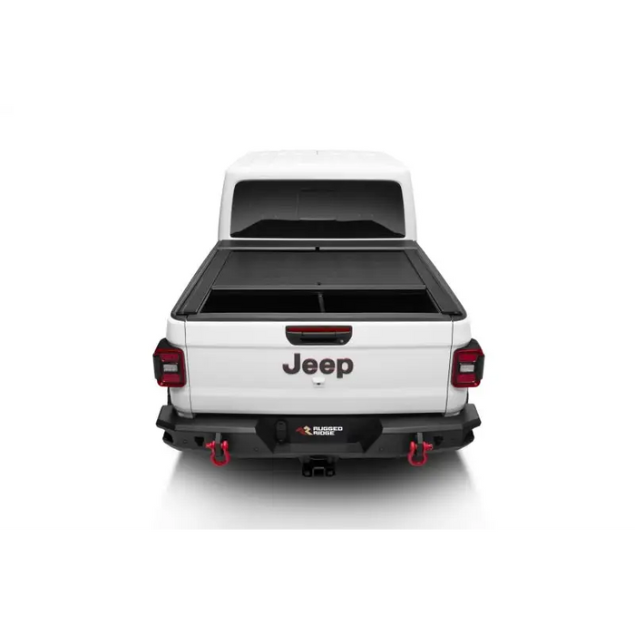 White truck tonneau cover with Max Track for Jeep Gladiator without Trail Rail Sys.