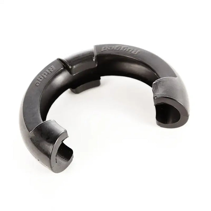 Rugged Ridge 3/4in Black D-Ring Isolator Kit with black metal clamp.