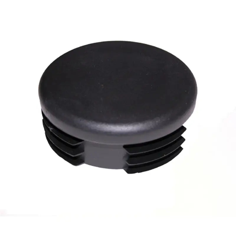 Rugged Ridge 3in Plastic Tube Bumper End Cap - black plastic knob on white background
