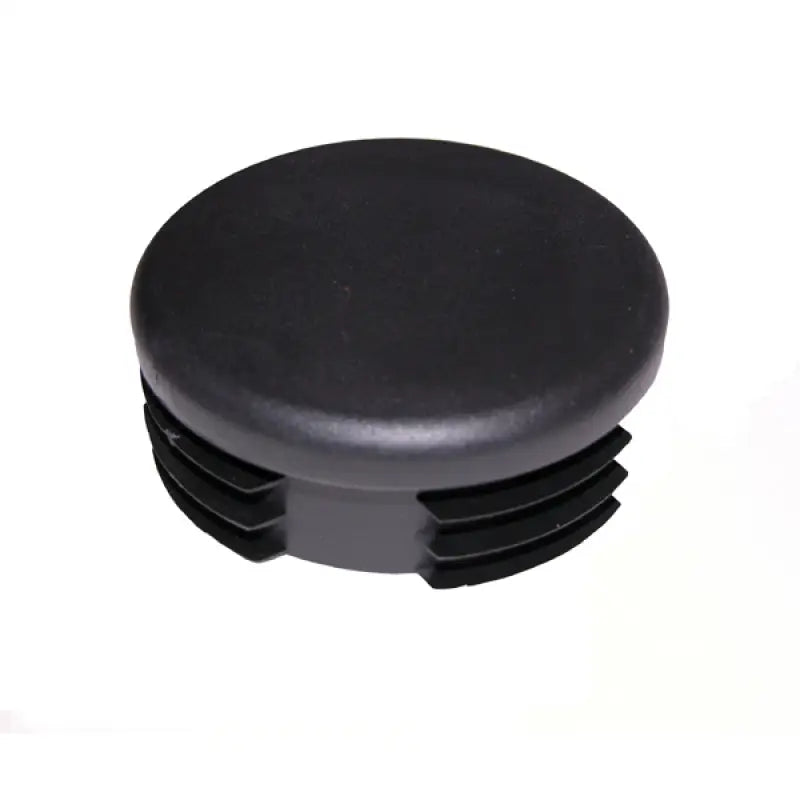 Rugged Ridge 3in Plastic Tube Bumper End Cap - Black knob on white background