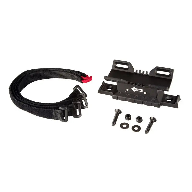 Adjustable rifle mount with red handle for Rugged Ridge 76-20 Jeep Wrangler Elite Fire Extinguisher Holder