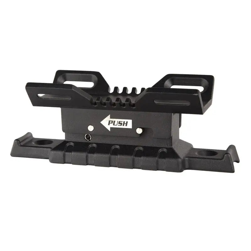Black fire extinguisher holder for Jeep Wrangler Elite.