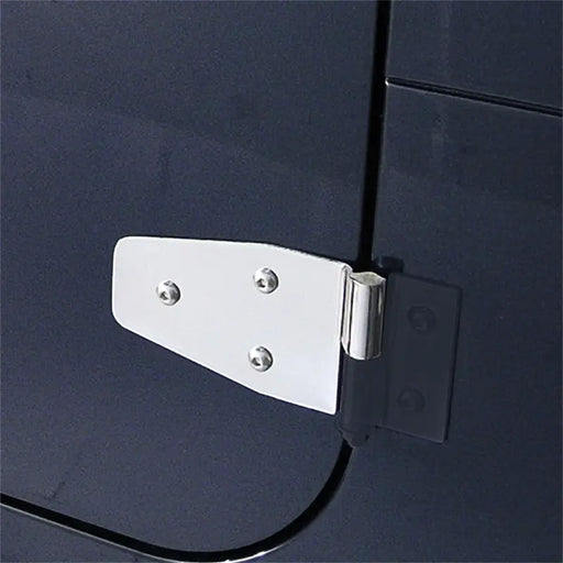 Stainless steel door handle on black Jeep Wrangler