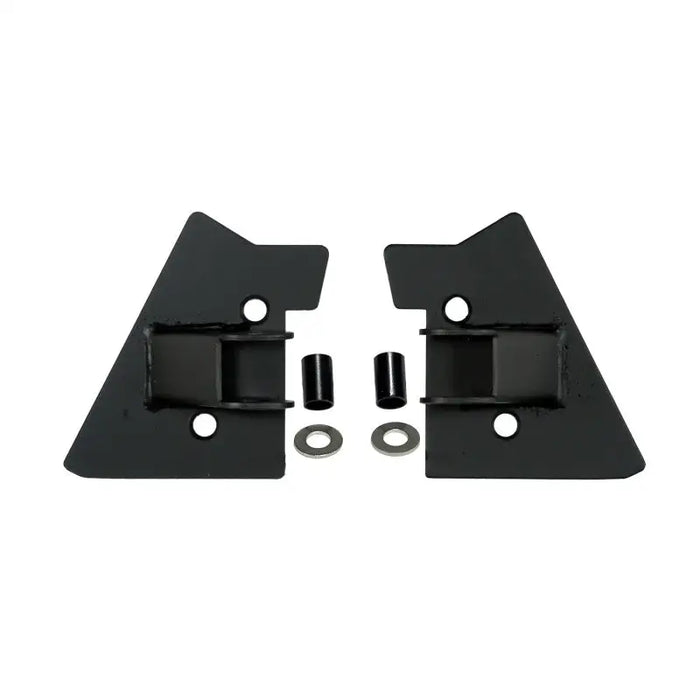 Black plastic mirror relocation brackets for 97-02 Jeep Wrangler TJ by Rugged Ridge