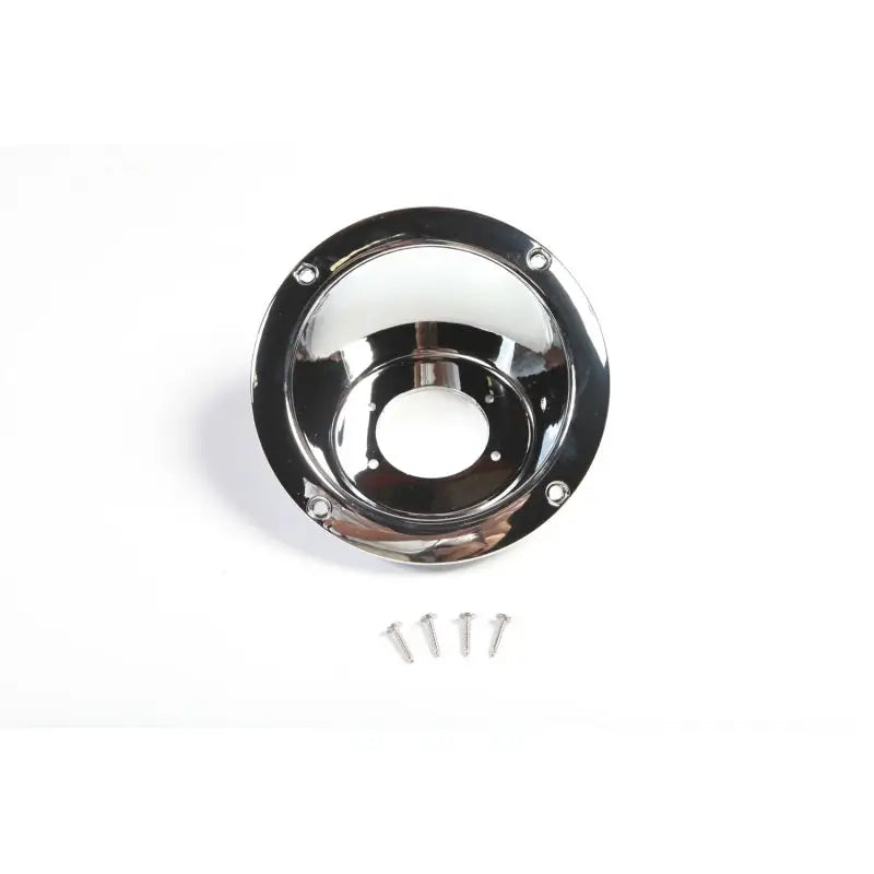 Rugged Ridge 97-06 Jeep Wrangler Chrome Gas Tank Filler Bezel - chrome gas tank filler bezel with screw