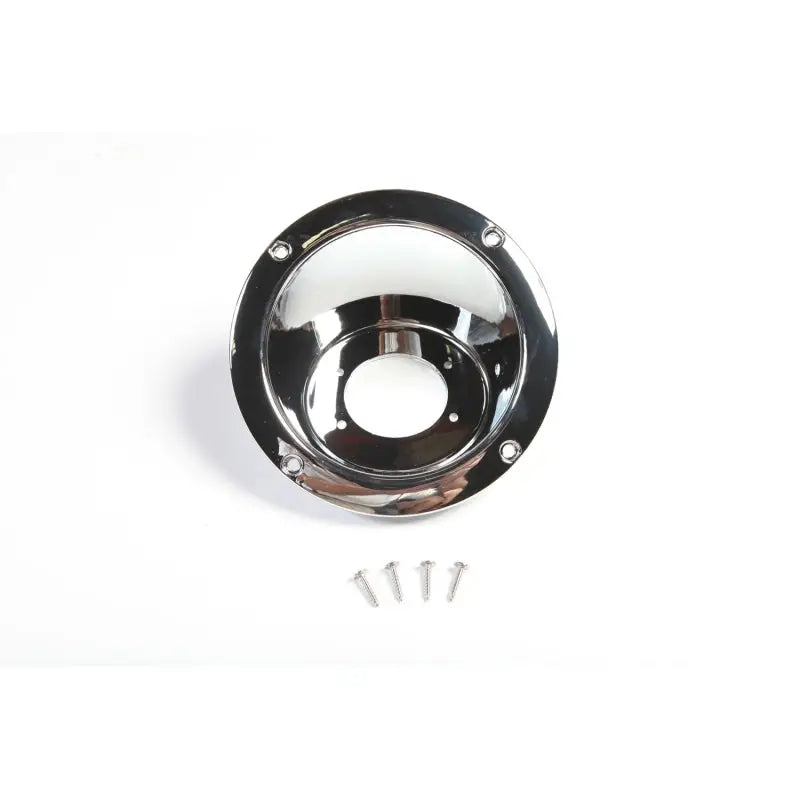 Rugged Ridge Jeep Wrangler chrome gas tank filler bezel with screw