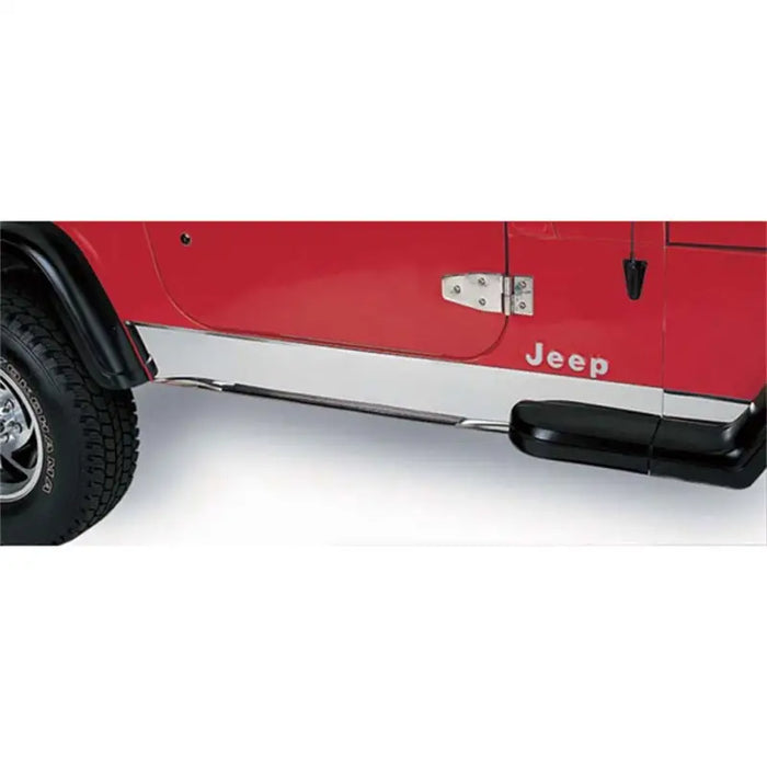 Stainless steel Jeep Wrangler TJ door handle with side steps from Rugged Ridge.