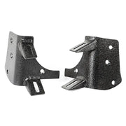 Black metal brackets for Rugged Ridge pillar light mount.