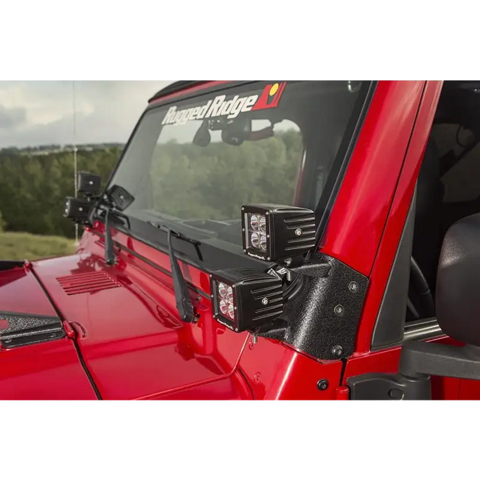 Rugged Ridge Jeep Wrangler TJ Dual A-Pillar Light Mount for Off-Road Vehicles