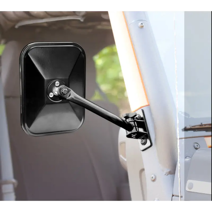 Black Quick Release Mirrors on a Truck