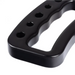 Black plastic buckle with holes on Rugged Ridge Aluminum Grab Handles for Jeep Wrangler.