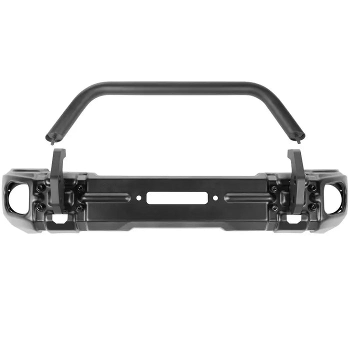 Rugged Ridge Arcus Front Bumper Set with Overrider - Black Bumper on White Background