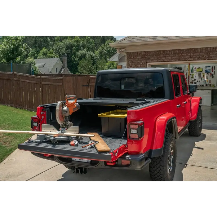 Rugged Ridge Armis Hard Folding Bed Cover with Tool Box for 2020 JT Truck