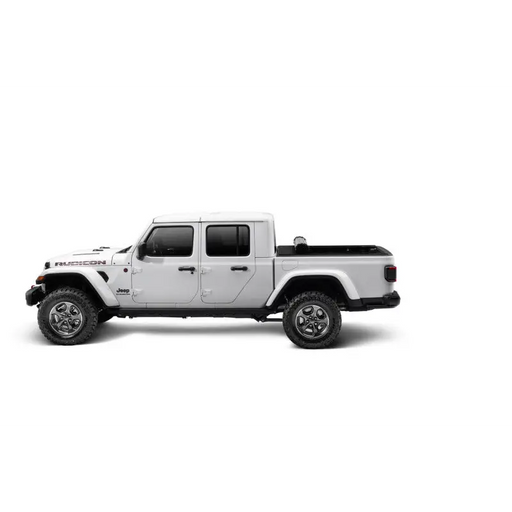 White Jeep with Black Bumper - Rugged Ridge Armis Hard Rolling Bed Cover 2020 Gladiator JT