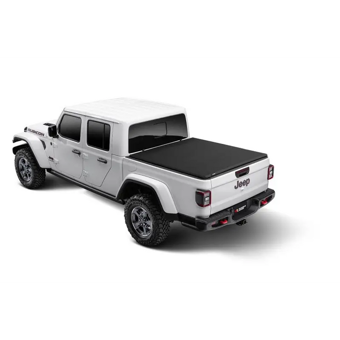 Rugged Ridge Armis Soft Folding Bed Cover 2020 Gladiator JT, white Jeep with black top