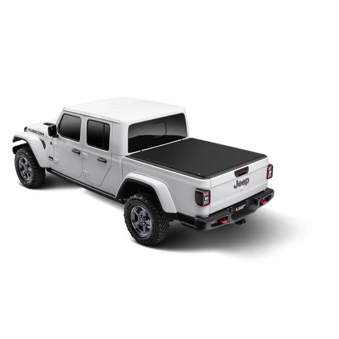 Rugged Ridge Armis Soft Rolling Bed Cover 2020 Gladiator JT - White truck with black top