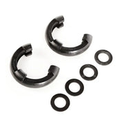 Black rubber ear rings designed for Rugged Ridge D-Ring Isolator Kit.