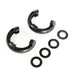 Rugged Ridge Black D-Ring Isolators with black rubber earrings