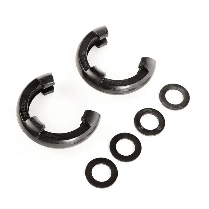 Rugged Ridge Black D-Ring Isolators Kit with black plastic hoops