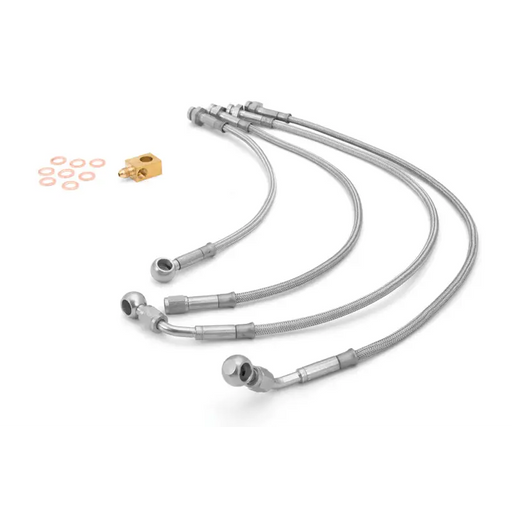 Stainless steel brake hoses with brass fittings for Jeep Wrangler