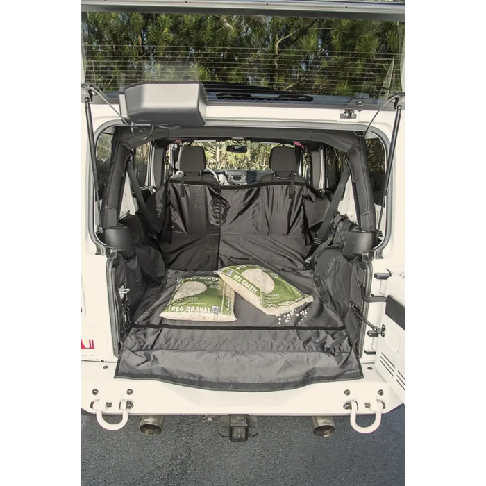 Rugged Ridge C3 Cargo Cover in Jeep Wrangler JKU trunk