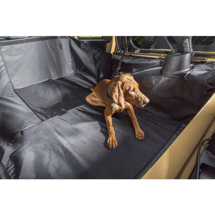 Rugged Ridge C3 Cargo Cover featuring a dog on a car - Jeep Wrangler JKU