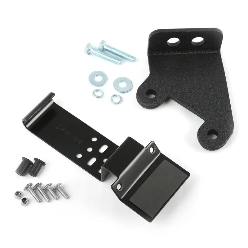 Rugged Ridge CB Radio & Antenna Mount Kit for 07-18 Jeep Wrangler: black metal bracket with screws and screws