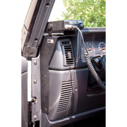 Rugged Ridge CB Radio Dash Mount for 97-06 Jeep Wrangler with phone attached