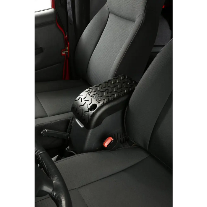 Rugged Ridge Center Console Cover Black 02-06 TJ with seat belt attached
