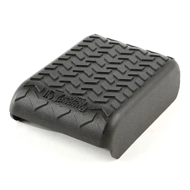 Black leather case for iPhone 5 displayed on Rugged Ridge Center Console Cover for 07-10 Jeep Wrangler