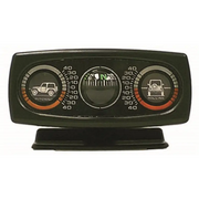Car dashboard gauge with compass - Rugged Ridge Clinometer - white background