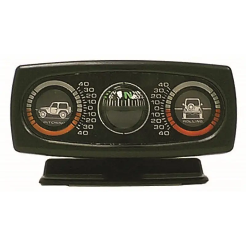 Car dashboard gauge with compass - Rugged Ridge Clinometer - white background