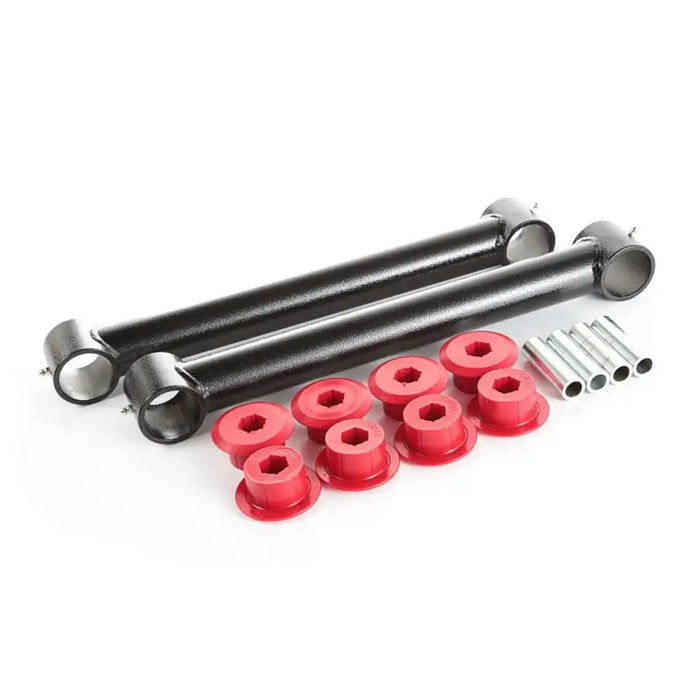 Red rubber bushings and bolts for motorcycle control arm kit