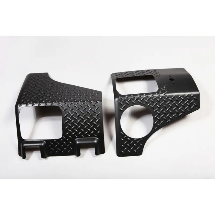 Black carbon fiber front bumpers for BMW S100 displayed in Rugged Ridge Corner Guards Body Armor 07-18 4-Dr Jeep Wrangler JK