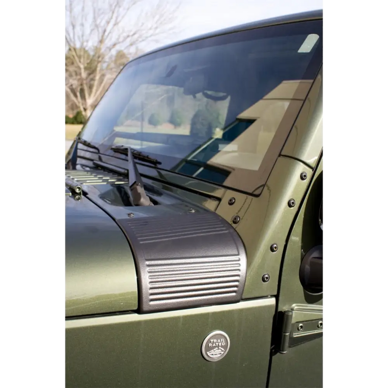 Rugged Ridge Cowl Body Armor for Jeep Wrangler - Green with Black Hood